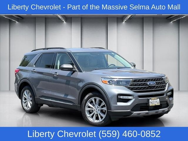 2024 Ford Explorer XLT in Gray — front three-quarter view