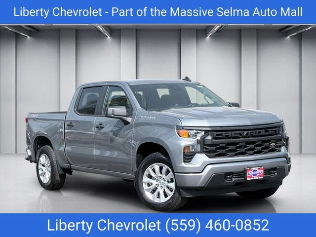 2026 Chevrolet Silverado 1500 Custom in Sterling Gray Metallic — front three-quarter view