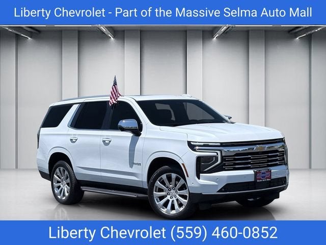2026 Chevrolet Tahoe Premier in Polar White Tricoat — front three-quarter view