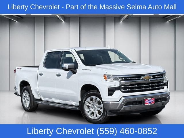 2023 Chevrolet Silverado 1500 LTZ in Summit White — front three-quarter view