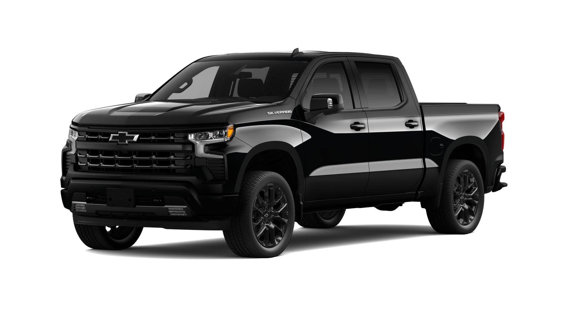 2026 Chevrolet Silverado 1500 RST in Black — front three-quarter view