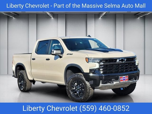 2026 Chevrolet Silverado 1500 ZR2 in White Sands — front three-quarter view