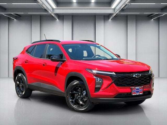 2026 Chevrolet Trax LT in Apex Red — front three-quarter view