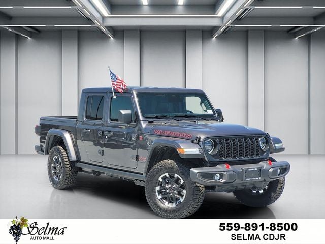 2026 Jeep Gladiator Rubicon 4x4 in Granite Crystal Metallic Clearcoat — front three-quarter view