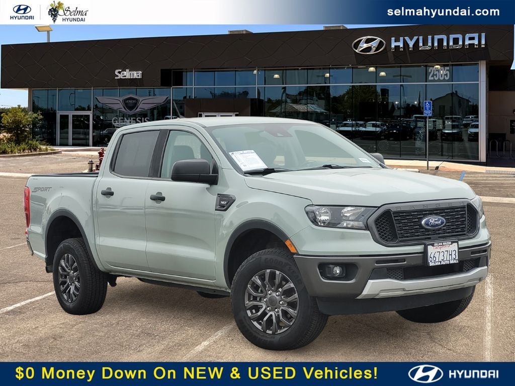 2021 Ford Ranger XLT in Cactus — front three-quarter view
