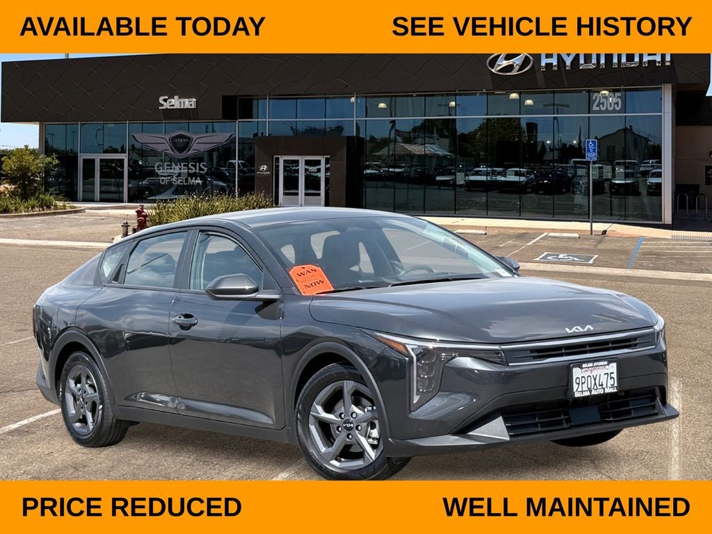 2025 Kia K4 LXS in Gray — front three-quarter view