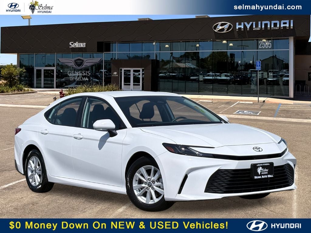 2025 Toyota Camry LE in Ice — front three-quarter view