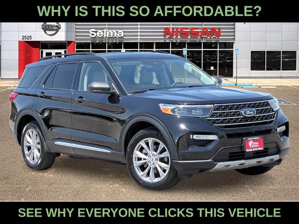 2023 Ford Explorer XLT in Black Metallic — front three-quarter view